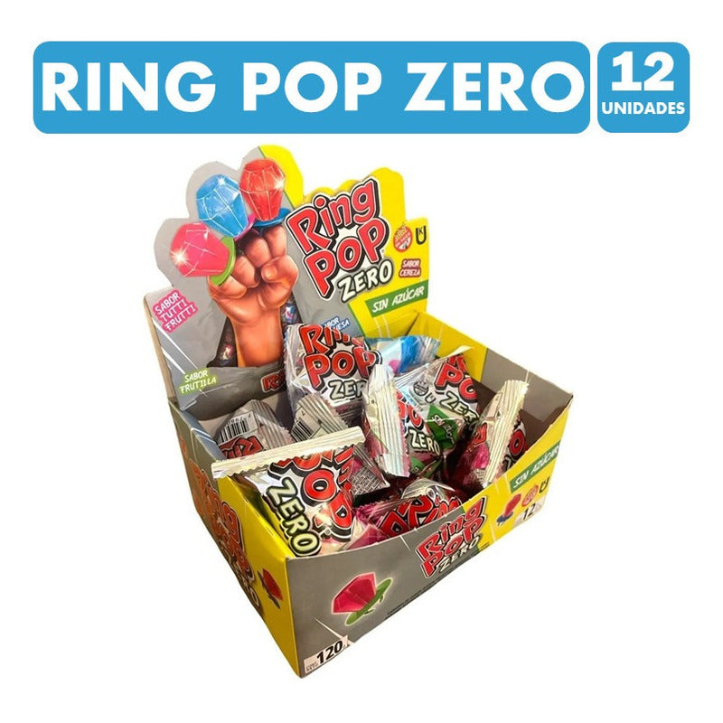Ring Pop Zero - Anillos De Caramelo (caja Con 12 Unidades)