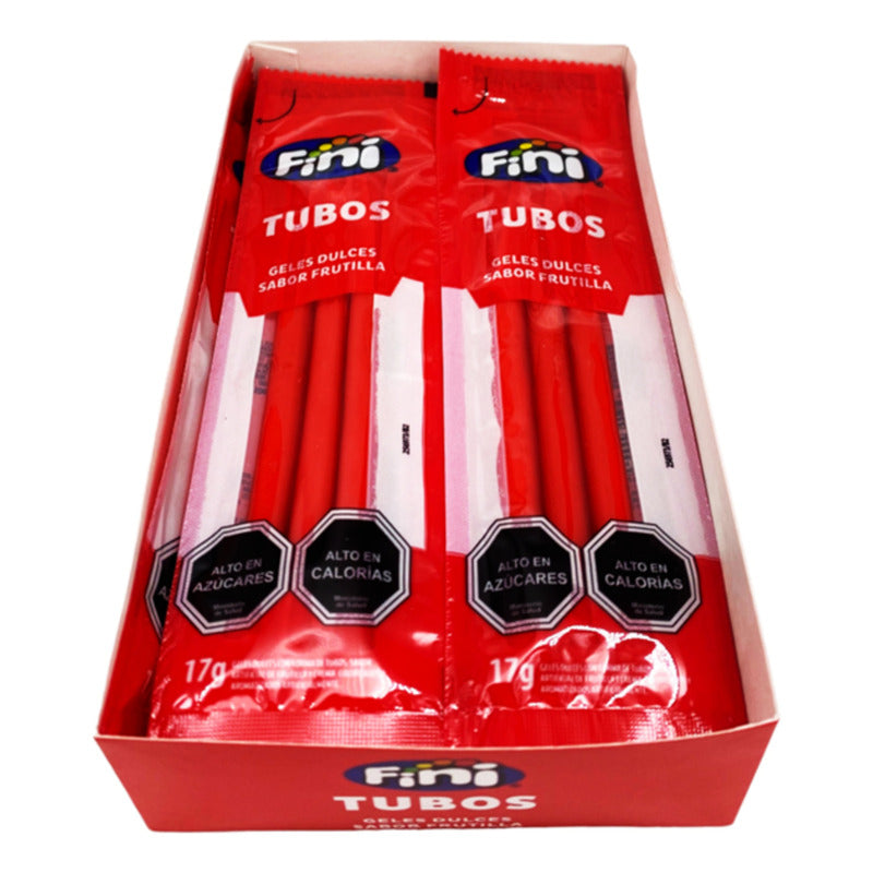 Fini Tubos Sabor Frutilla (caja Con 12 Unidades)
