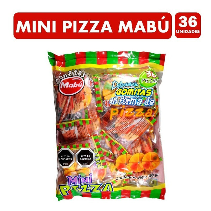 Gomitas En Forma De Mini Pizza Mabu (bolsa Con 36 Unidades)
