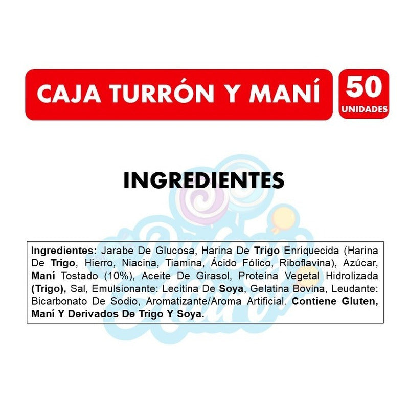 Caja De Turrón Mani Marca Arcor (caja Con 50 Unidades)
