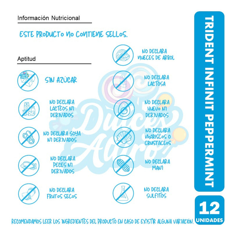 Trident Infinit Livemint Dentyne Celeste (caja Con 12 Uni)