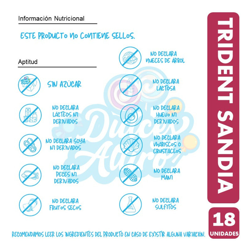 Chicle Trident Sabor Sandía (caja Con 18 Unidades)