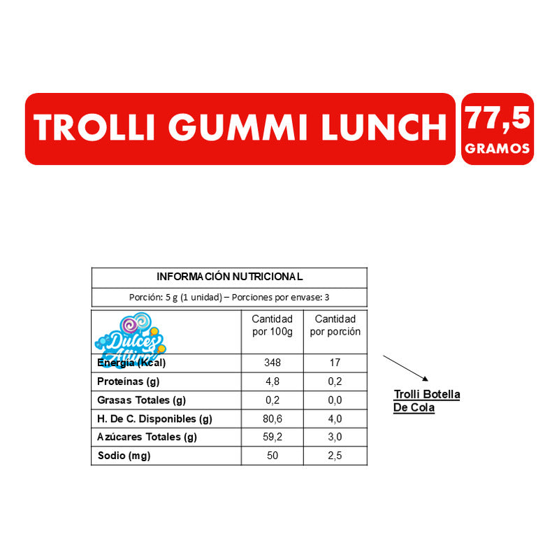 Lunch Bag- Gomitas Trolli Con Forma De Gomitas(bolsa Con 7u)