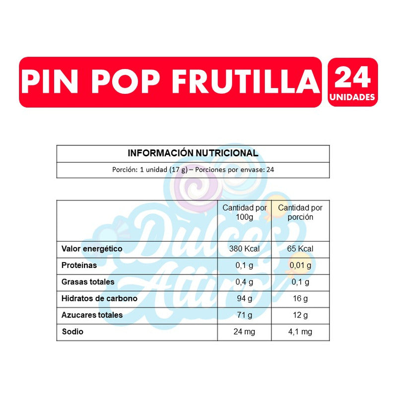 Coyac Pin Pop Frutilla Con Chicle - Ambrosoli(bolsa Con 24u)