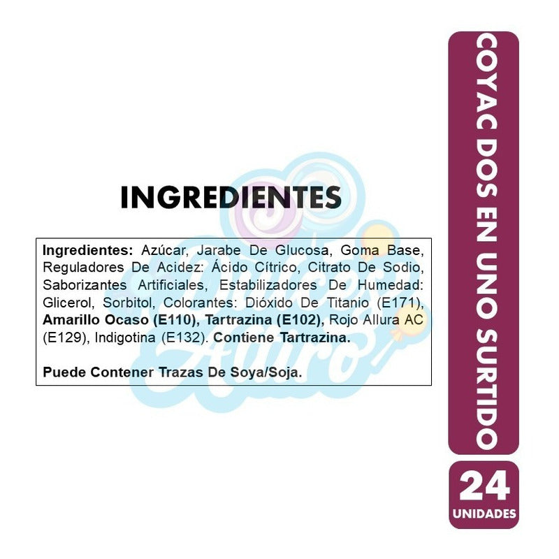 Coyac Dos En Uno Surtido Con Chicle (bolsa De 24 Uni)