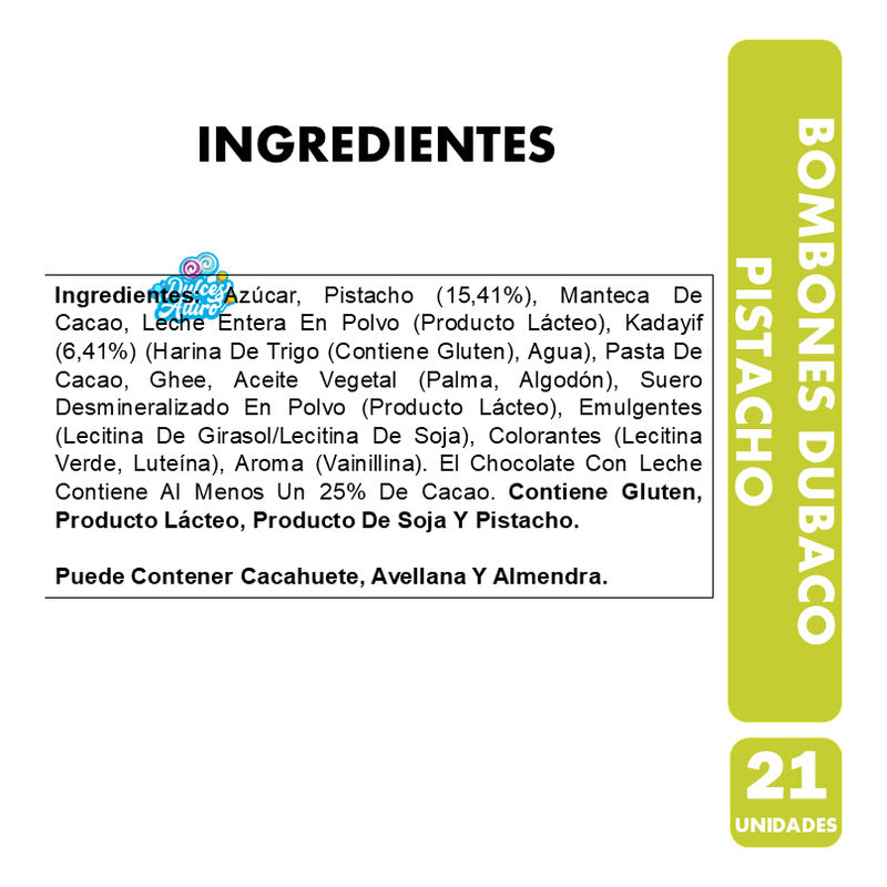 Bombones De Pistacho Dubai - Caja Acrílica Para Regalo