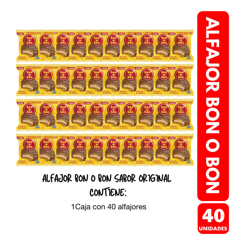 Alfajor Bon O Bon Clasico - Por Mayor (caja Con 40 Unidades)