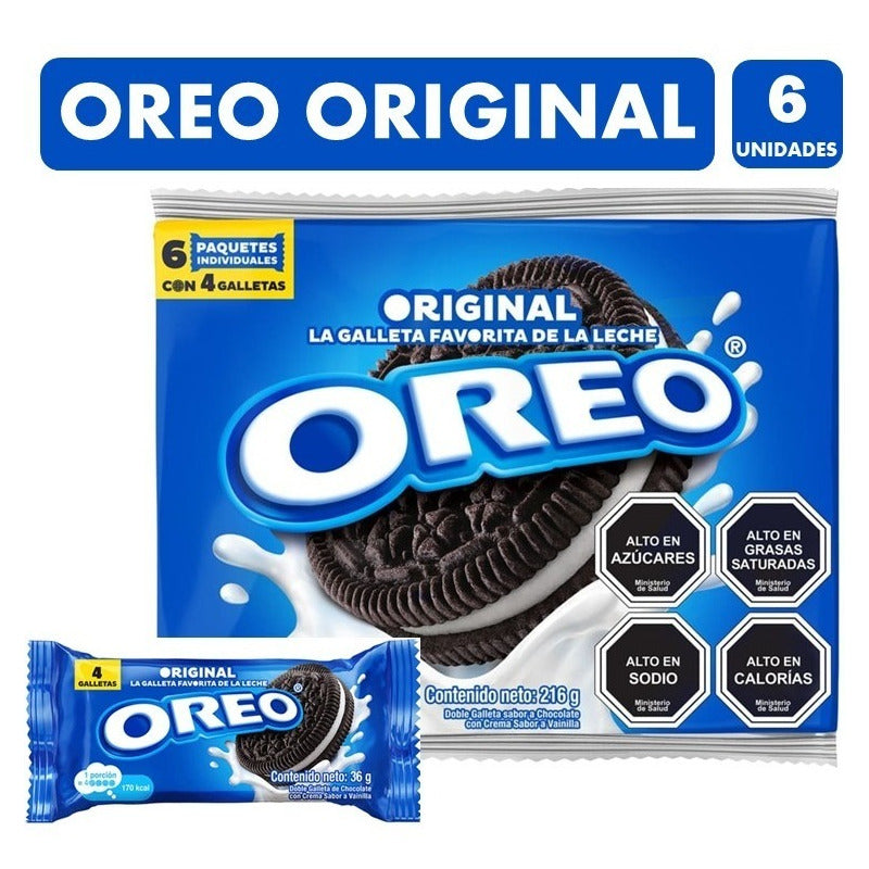 Galletas Oreo Sabor Original - Pack De 6 Unidades De 36g C/u