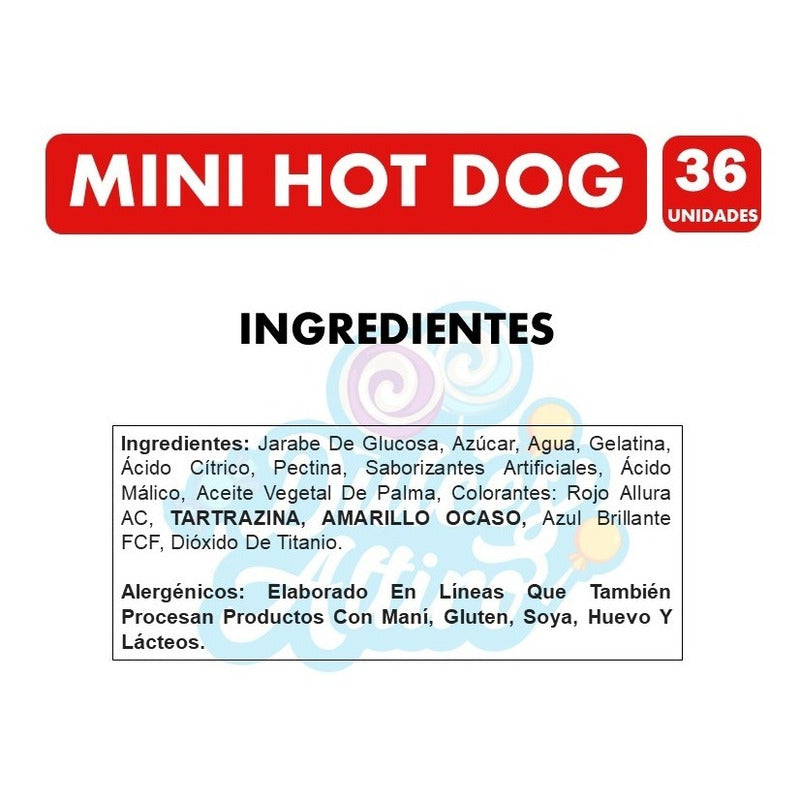 Gomitas En Forma De Hot Dog (bolsa Con 36 Unidades)