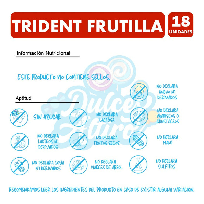 Chicle Trident Fresa Display 18 Unidades