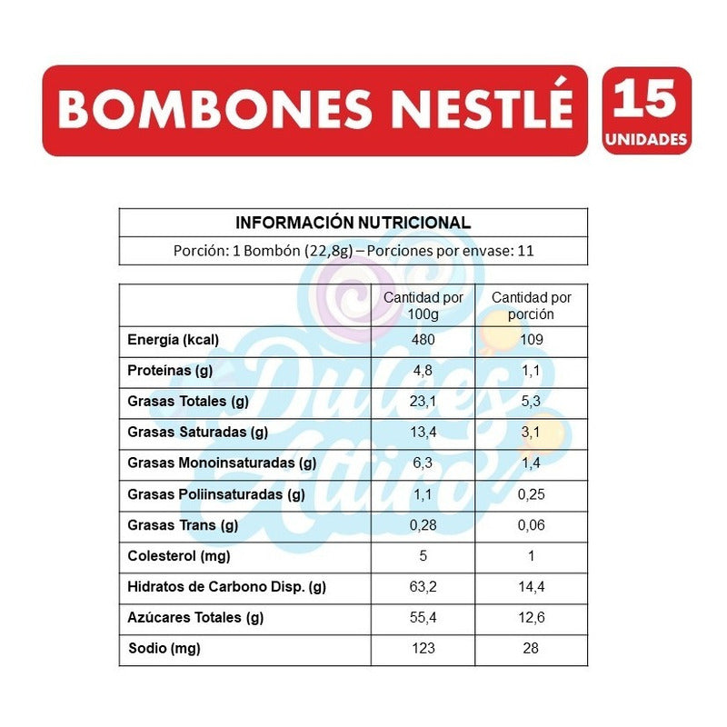 Bombones De Chocolate Surtidos, De Nestlé - Caja Con 15 Uni.