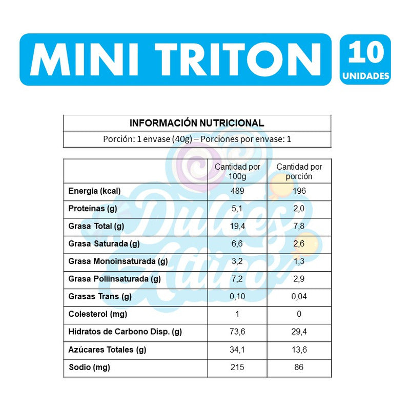 Mini Triton Sabor Vainilla - Galleta Mckay (pack Con 10 Uni)