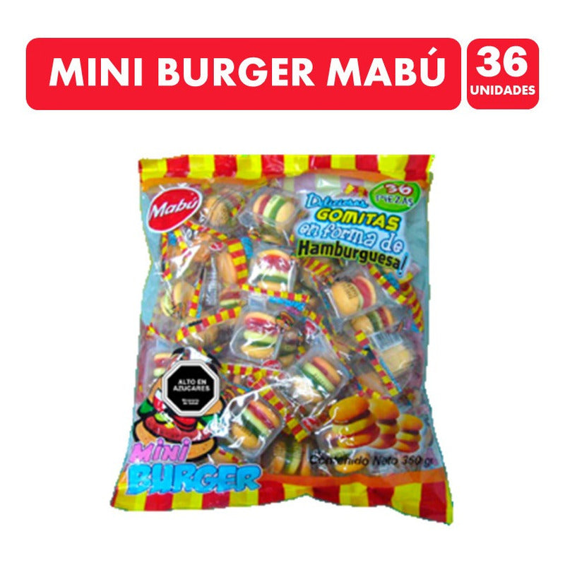 Gomitas En Forma De Hamburguesa Mabu (bolsa Con 36 Unidades)