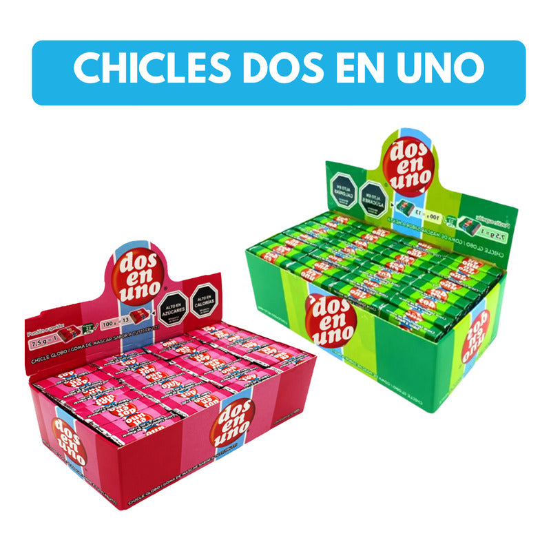 Pack De Chicle Dos En Uno Tutti Frutti Y Menta (128 Chicles)