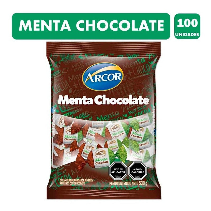 Caramelo Arcor Menta Chocolate (bolsa Con 100 Unidades)