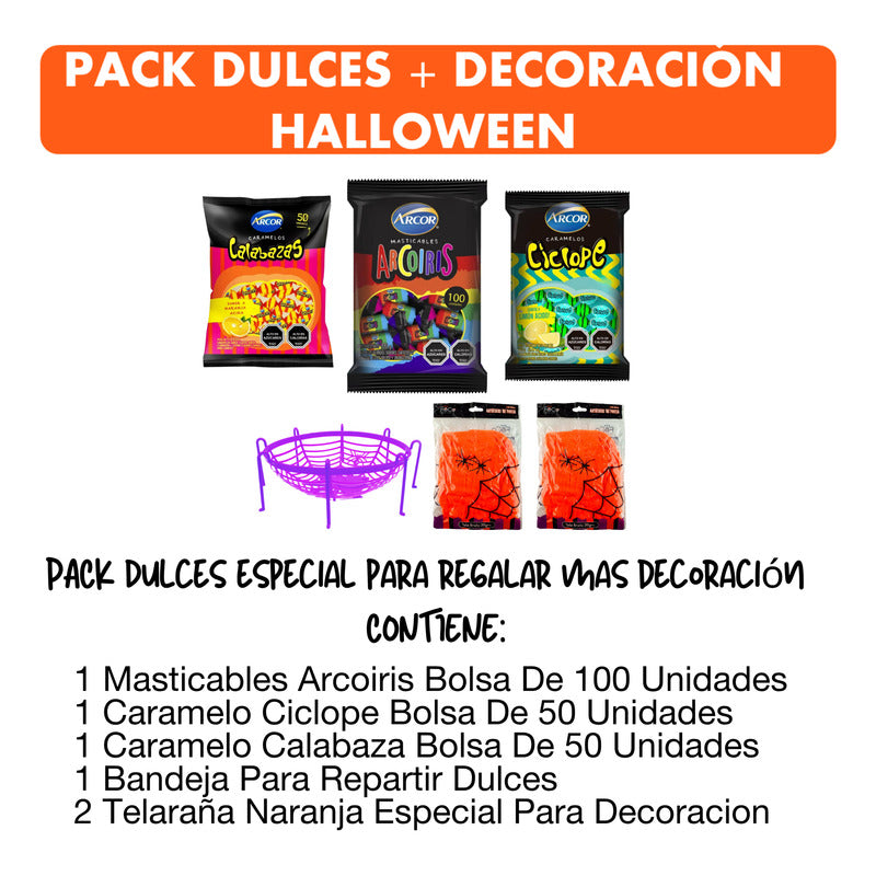 Pack Dulces Mas Decoración Halloween - Especial Para Regalar