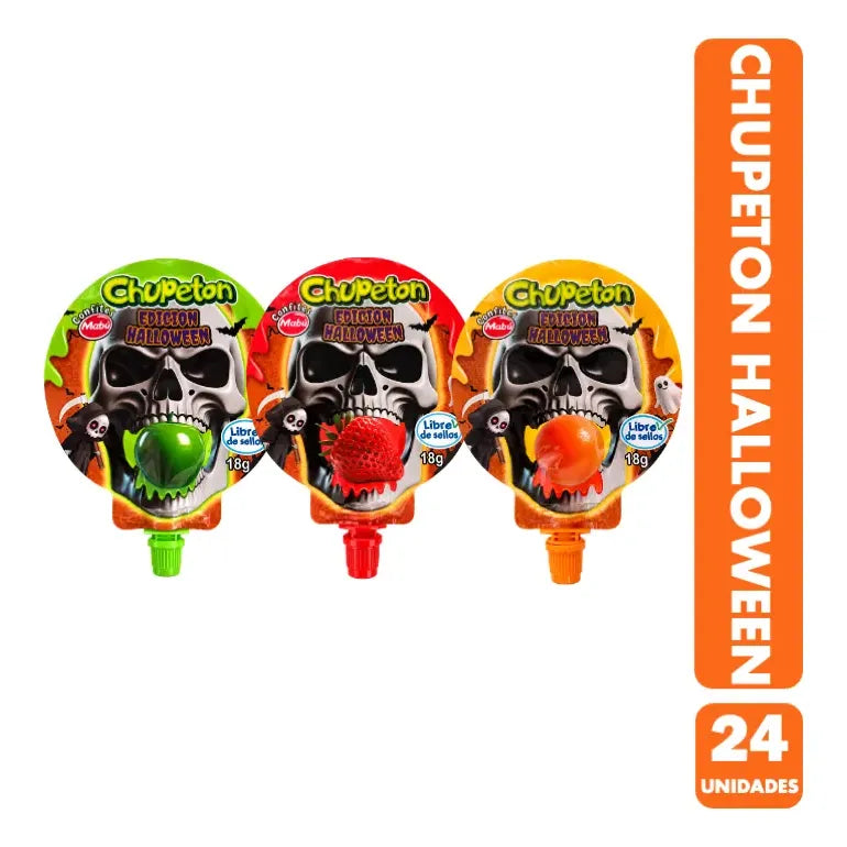 Dulces Para Halloween - Chupeton Sabores Frutales De Mabú