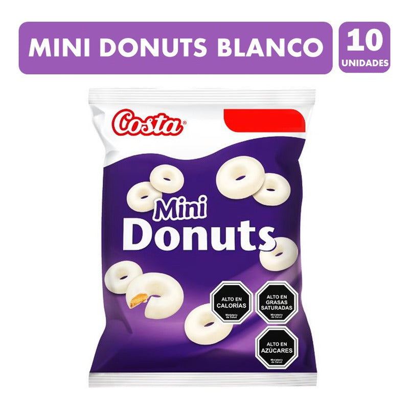Mini Donuts Chocolate Blanco Para Colación (pack Con 10 Uni)