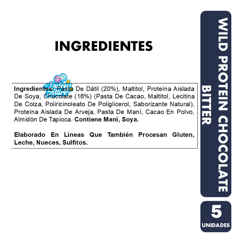 Barrita Wild Protein Chocolate Bitter - Vegana (caja Con 5u)
