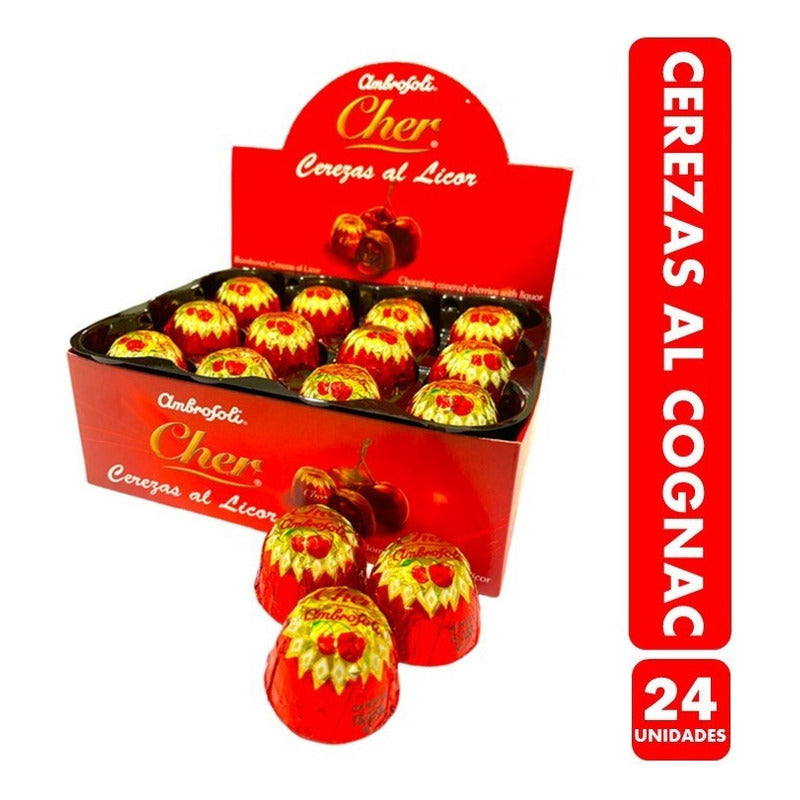 Bombones Cerezas Al Cognac  (display Con 24 Bombones)
