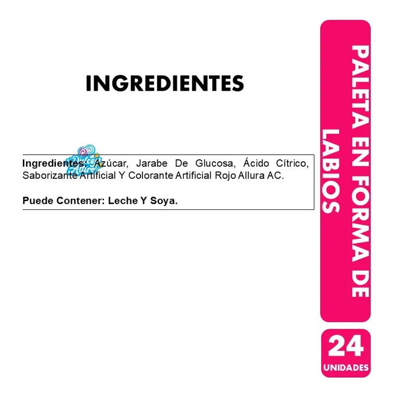 Caramelos Paleta Labios (bolsa Con 24 Unidades)