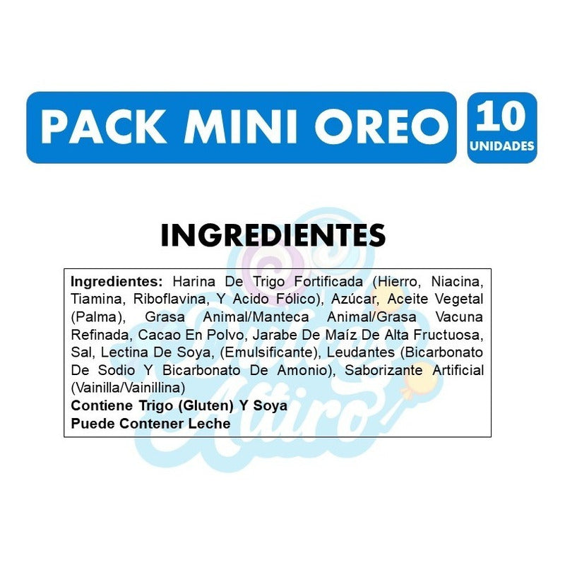 Galletas Mini Oreo, (para Colación) - Pack De 10 Unidades.