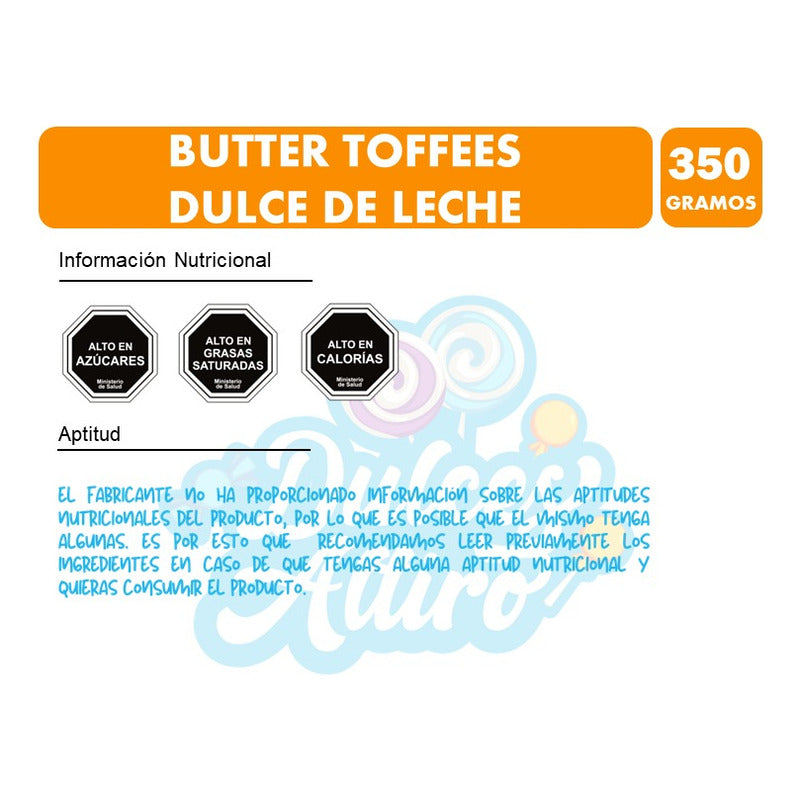 Butter Toffees Con Relleno Dulce De Leche (bolsa Con 50 Un)