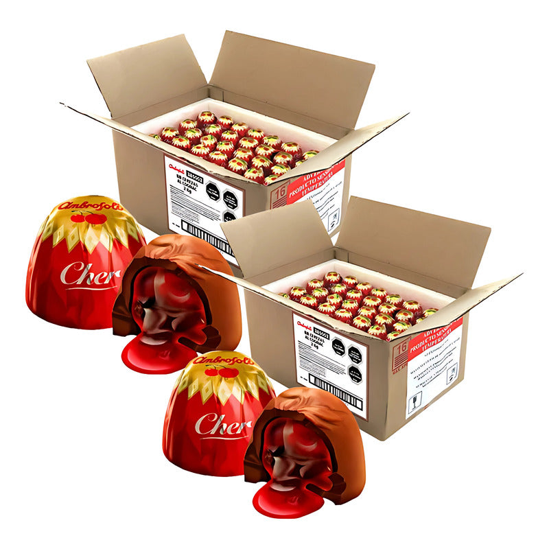 Caja Bombones Cerezas Cognac De Kilo Ambrosoli (pack 2 Un)