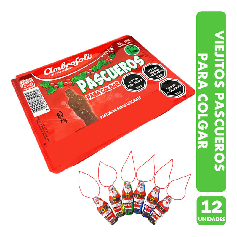 Pascueros De Chocolate Para Colgar - Bandeja Con 12 Unidades