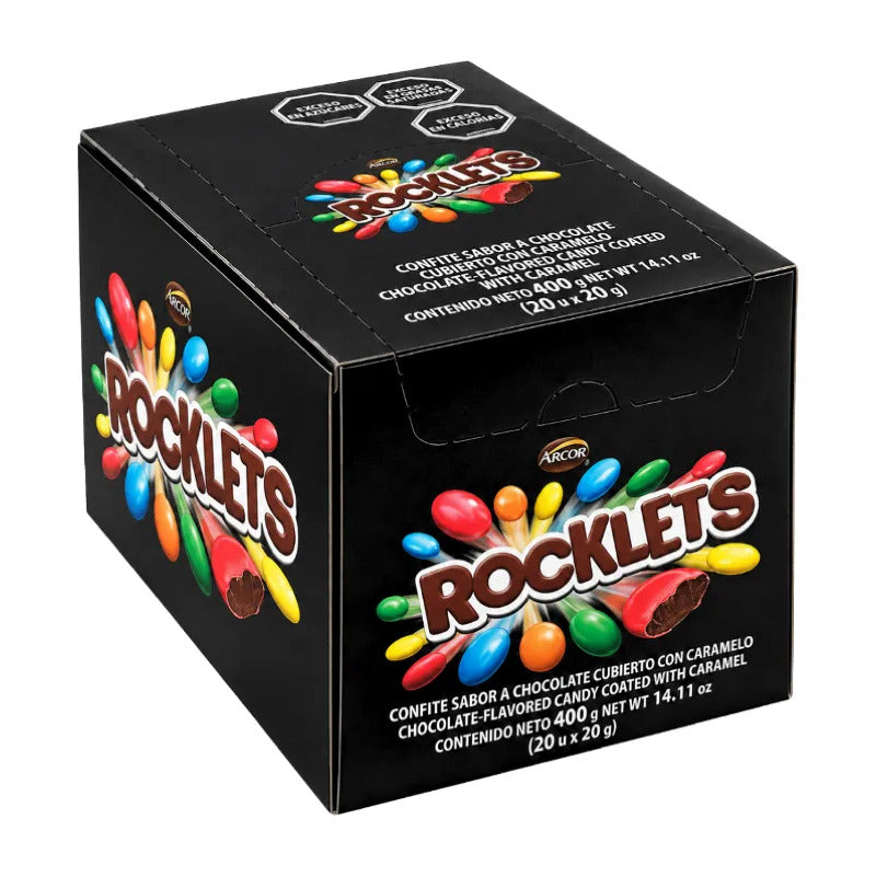 Rocklets Sabor Chocolate Cubierto Con Caramelo De Arcor