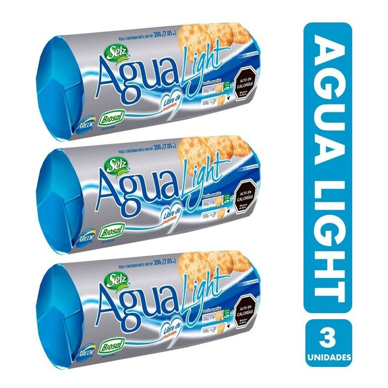 Galletas Selz Biosal Agua Light - Pack De 3un. De 200gr C/u.