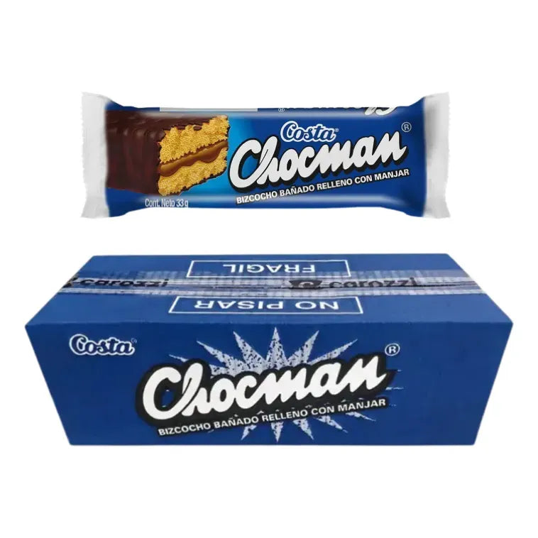 Chocman - Bizcocho Bañado Relleno Con Manjar De Costa (30 U)