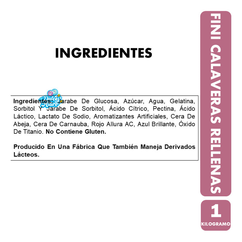 Gomitas Fini Calaveras - Sin Gluten - Bolsa Contiene 1kg
