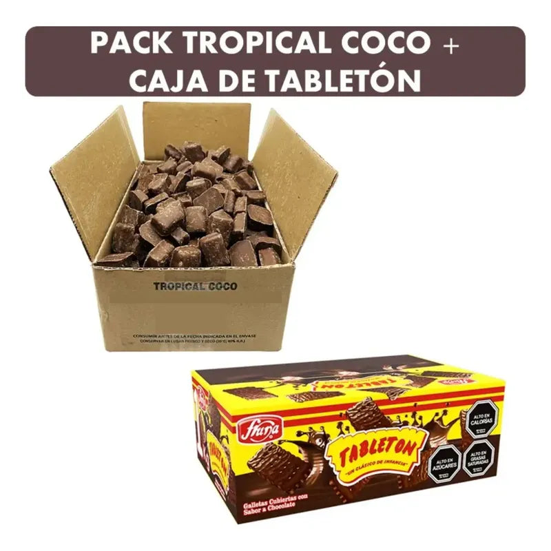 Pack Tropical Coco Caja De 1,470 Kg + Caja De Tabletón 1 Kg