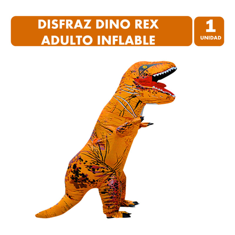 Disfraz Inflable Dinosaurio T-rex Inflable Adulto 160 -190cm Café