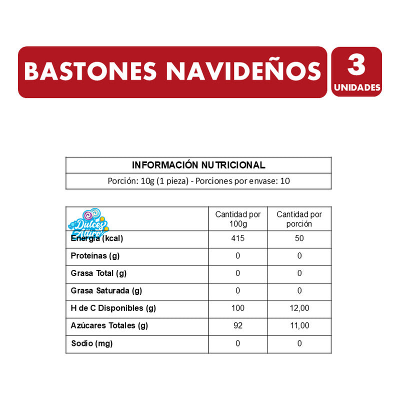 Bastones De Caramelo Para Navidad - Pack De 3 Cajas
