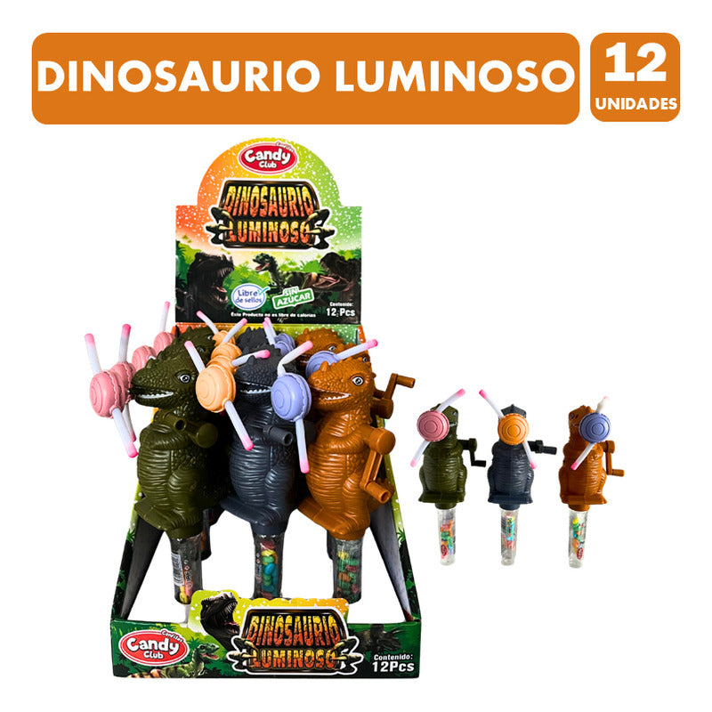 Juguetes Para Cumpleaños - Dinosaurio Luminoso (caja 12 Un)