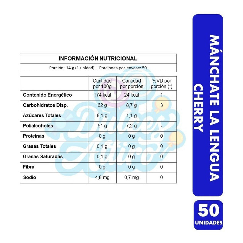 Arcor Mánchate La Lengua Sabor Cherry (display 50 Unidades)