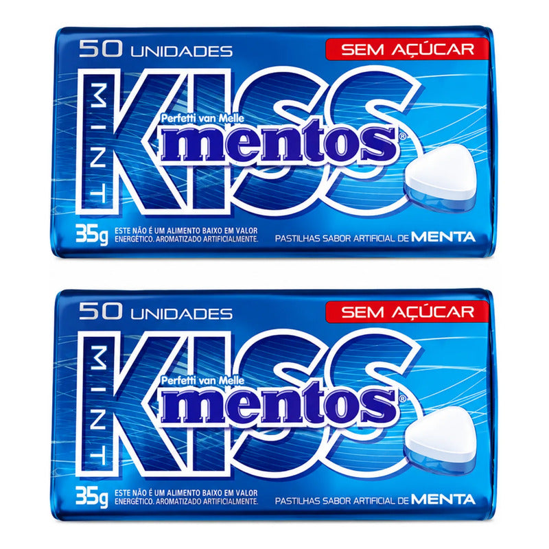 Kiss Mentos Sabor Menta - Caramelos Sin Azúcar Pack 2 Unidad
