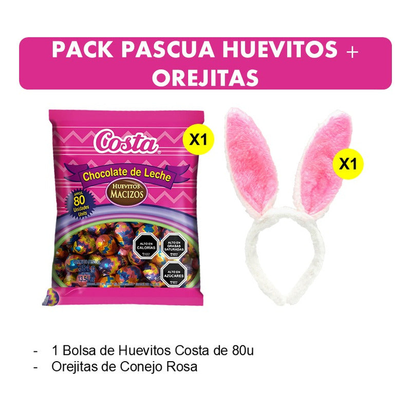 Pack De Huevitos De Pascua Costa Y Orejitas Rosadas
