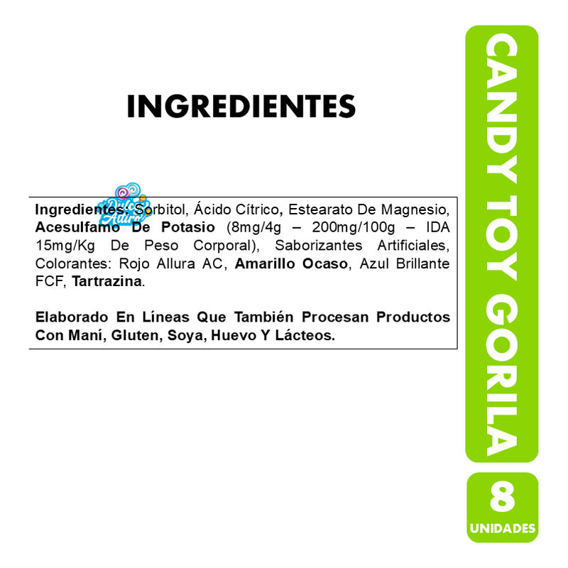 Juguetes Para Cumpleaños - Candy Toy Gorila De Mabú (8 Uni)