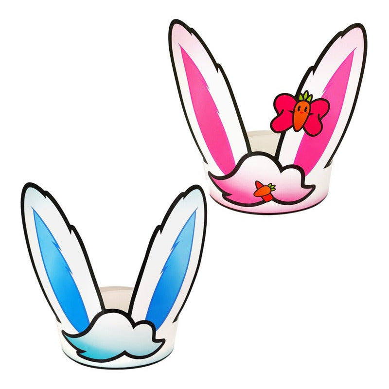 Pack De Cintillos Rosados Y Celestes De Carton (pack De 12u)