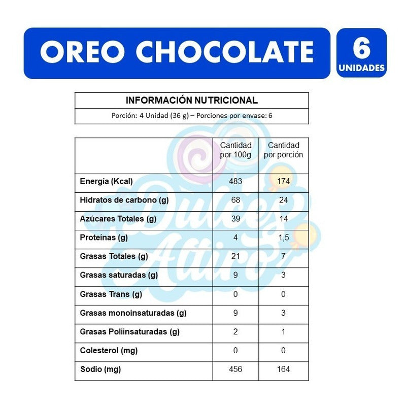 Galletas Oreo Sabor Chocolate - Pack De 6 Unidades, 36g C/u.