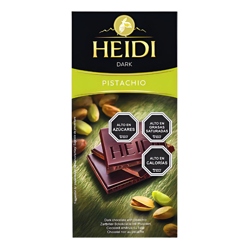 Chocolate Heidi Dark Sabor Pistacho - Vegano (barra De 80gr)