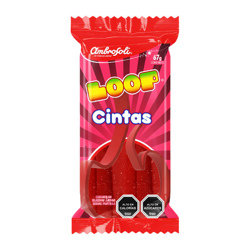 Loop Cintas - Gomitas Sabor Frutilla Ácida (contiene 67 Gr)