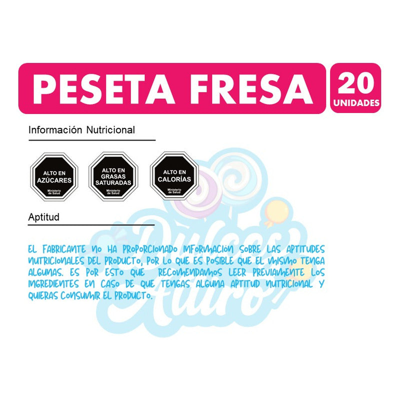 Chocolate Peseta Sabor Fresa X20