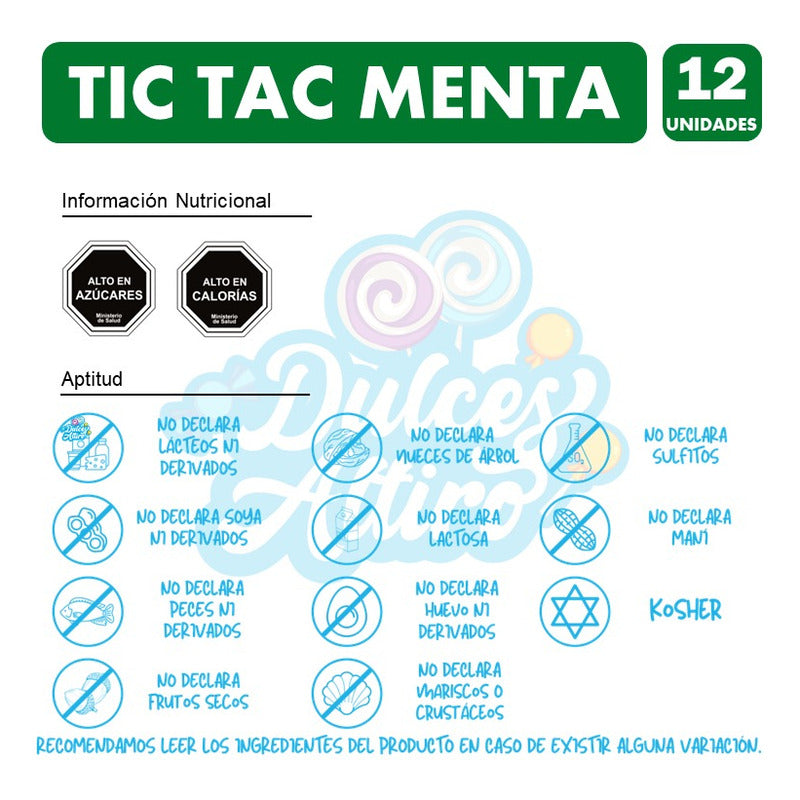 Caramelo Tic Tac Menta (caja Con 12 Unidades)