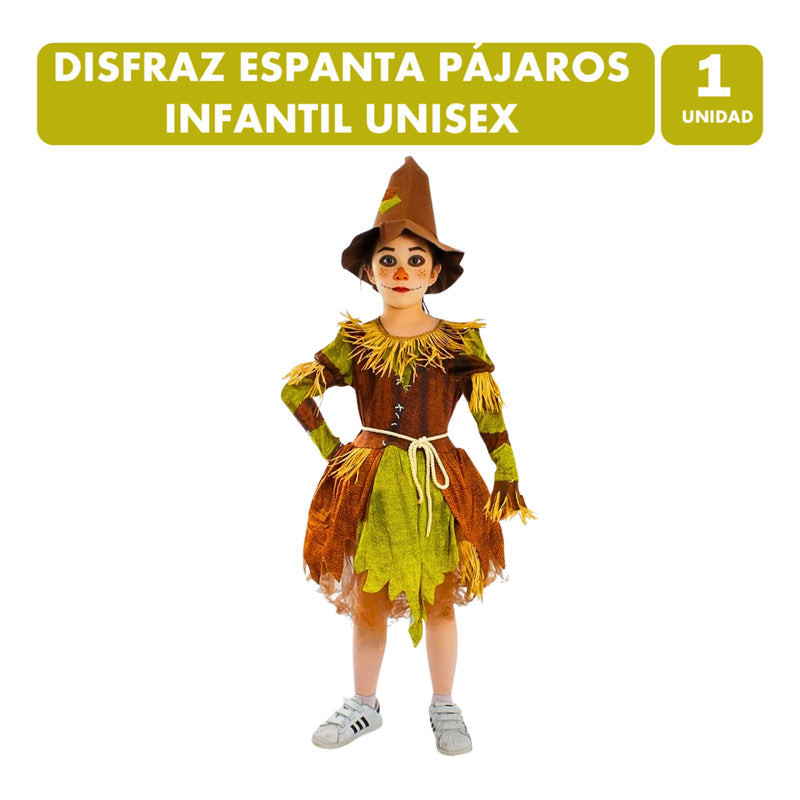 Disfraz Espantapájaros Traje Infantil Unisex Halloween Marrón 5-6