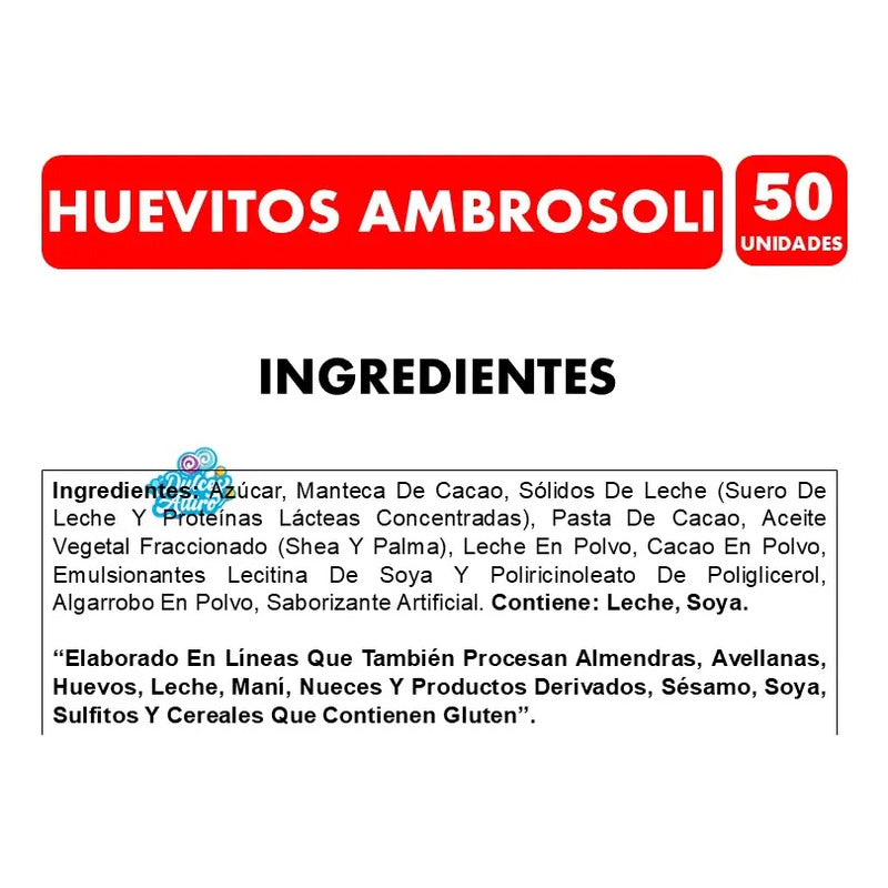 Huevos De Pascua - Bandeja De 50 Huevitos Macizos Ambrosoli