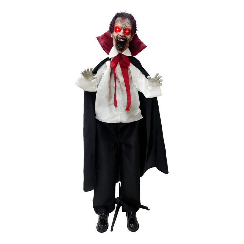 Vampiro Animatronics Con Movimiento Y Sonido Halloween 175cm